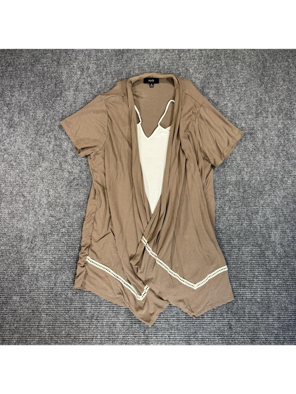 Naif Womens Layered Cardigan Blouse 3X Soft Cozy Stretch Workwear Career Casual